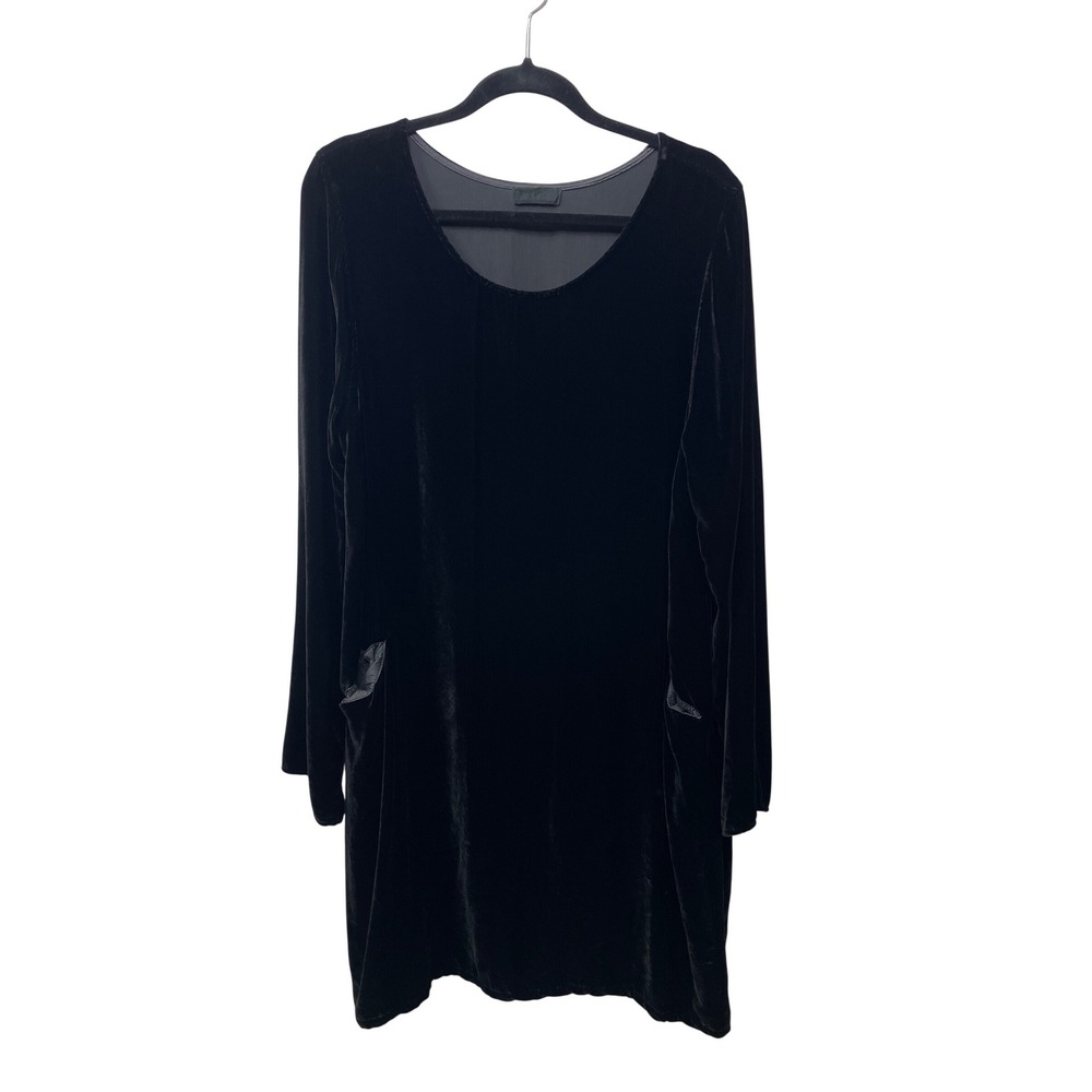 CP SHADES Black Velvet Silk Tunic Mini Dress Pocket Goth‎ Grunge Dark Whimsigoth